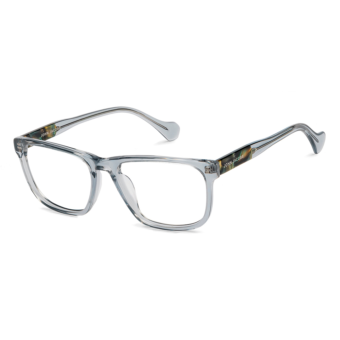 John Jacobs Gray Transparent Full Rim Square left side
