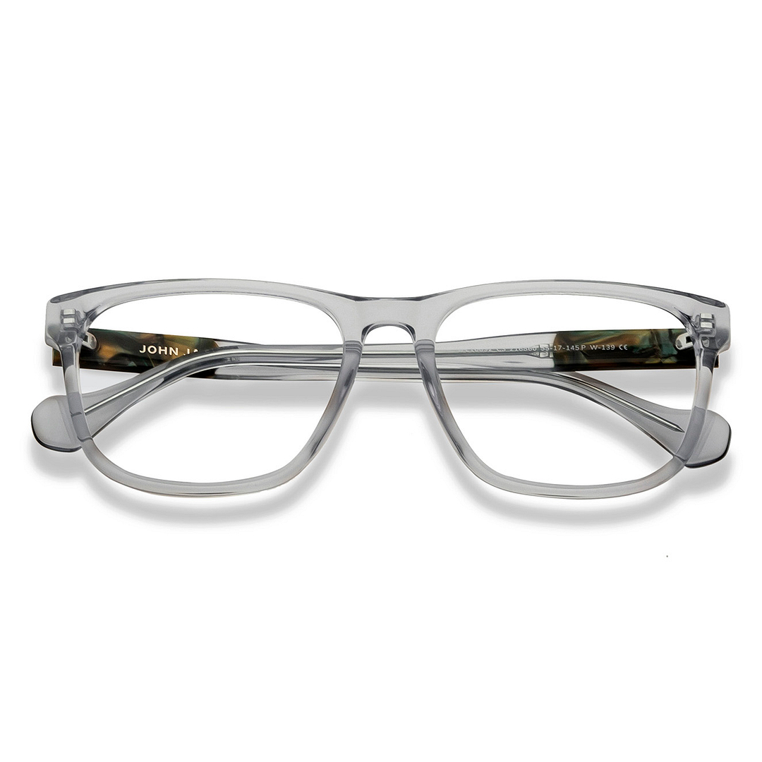 John Jacobs Gray Transparent Full Rim Square left side