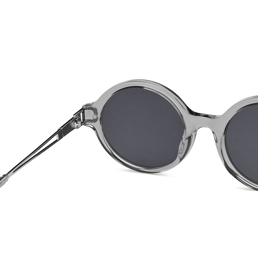 John Jacobs Online Grey Transparent Full Rim Round right side