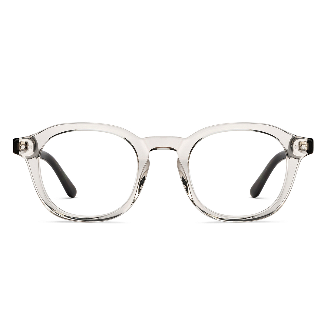 John Jacobs Online Gray Transparent Full Rim Round right side