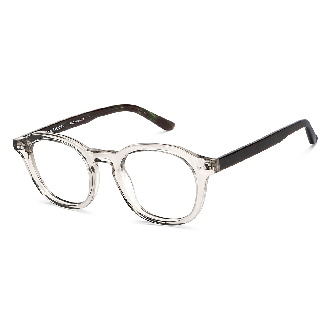 John Jacobs Online Gray Transparent Full Rim Round right side