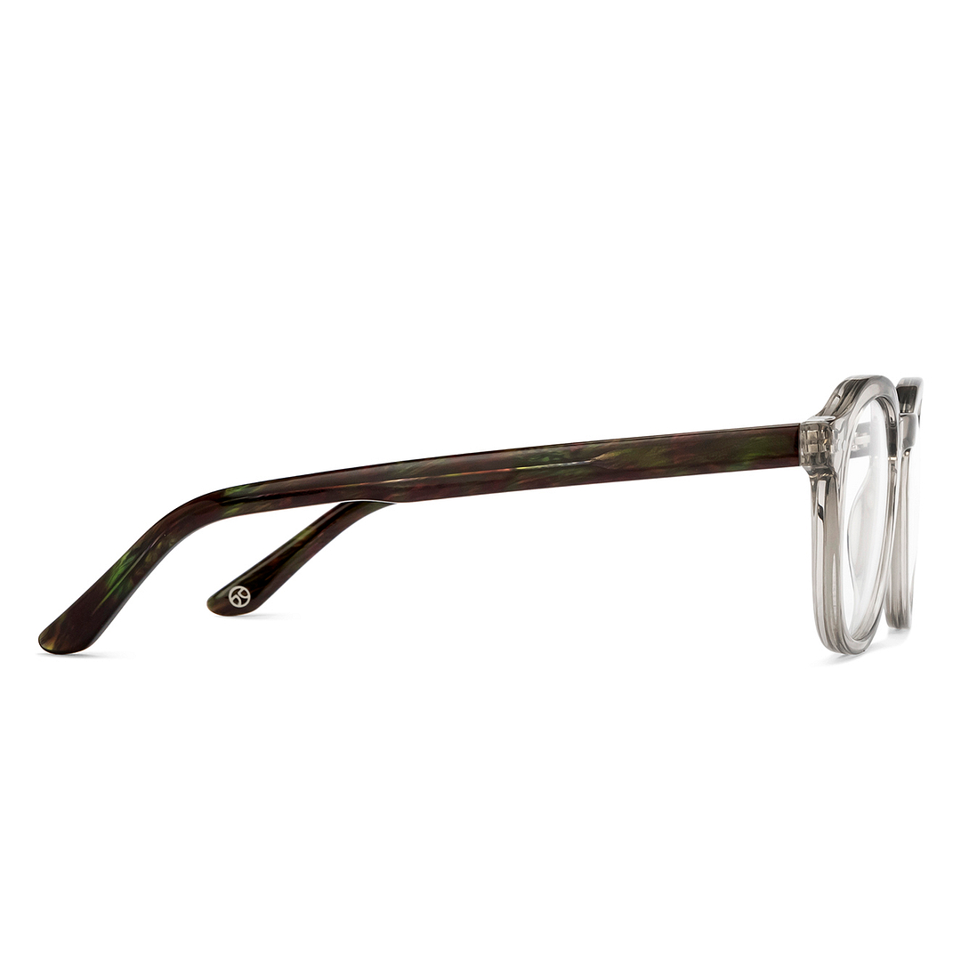 John Jacobs Online Gray Transparent Full Rim Round left side