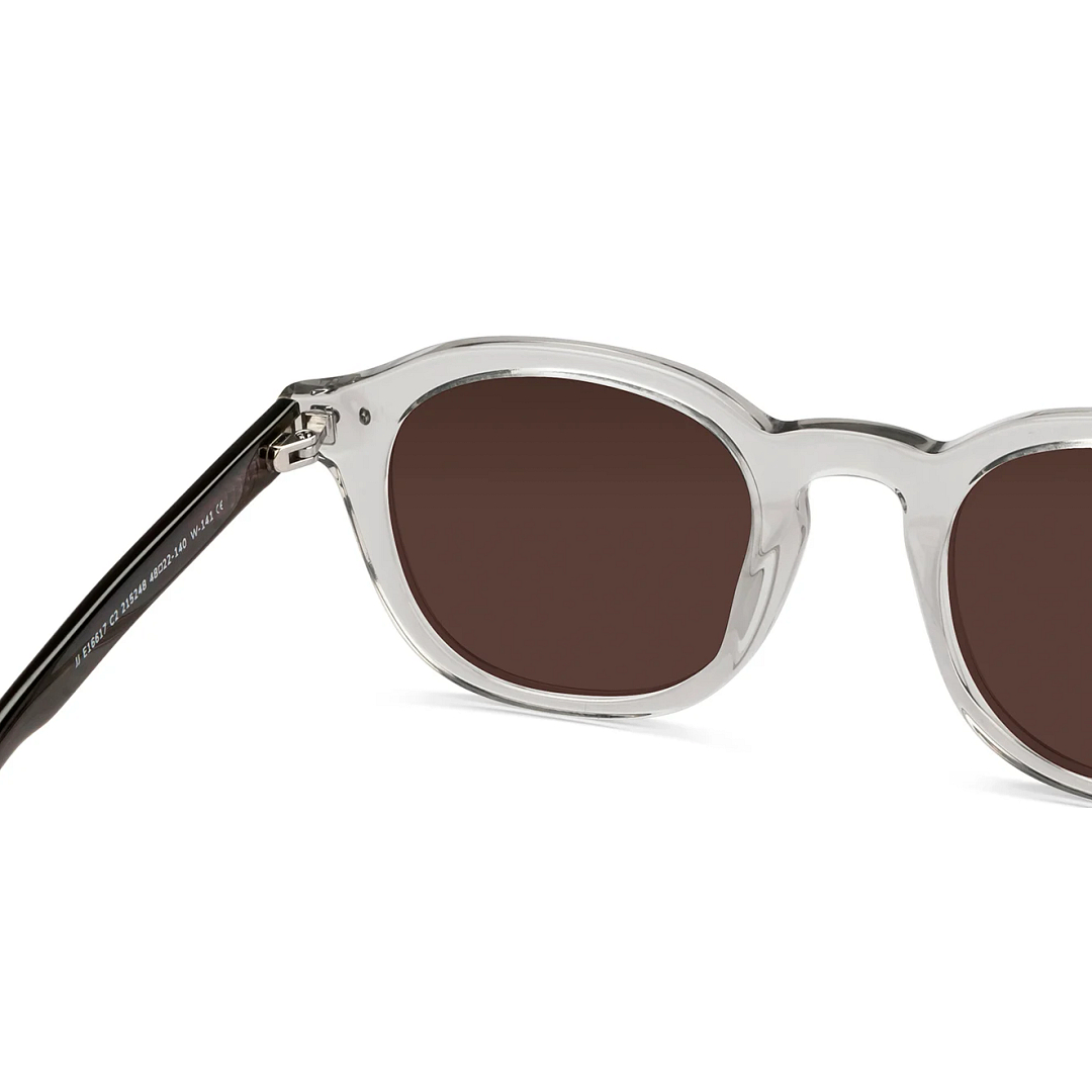 John Jacobs Online Gray Transparent Full Rim Round right side