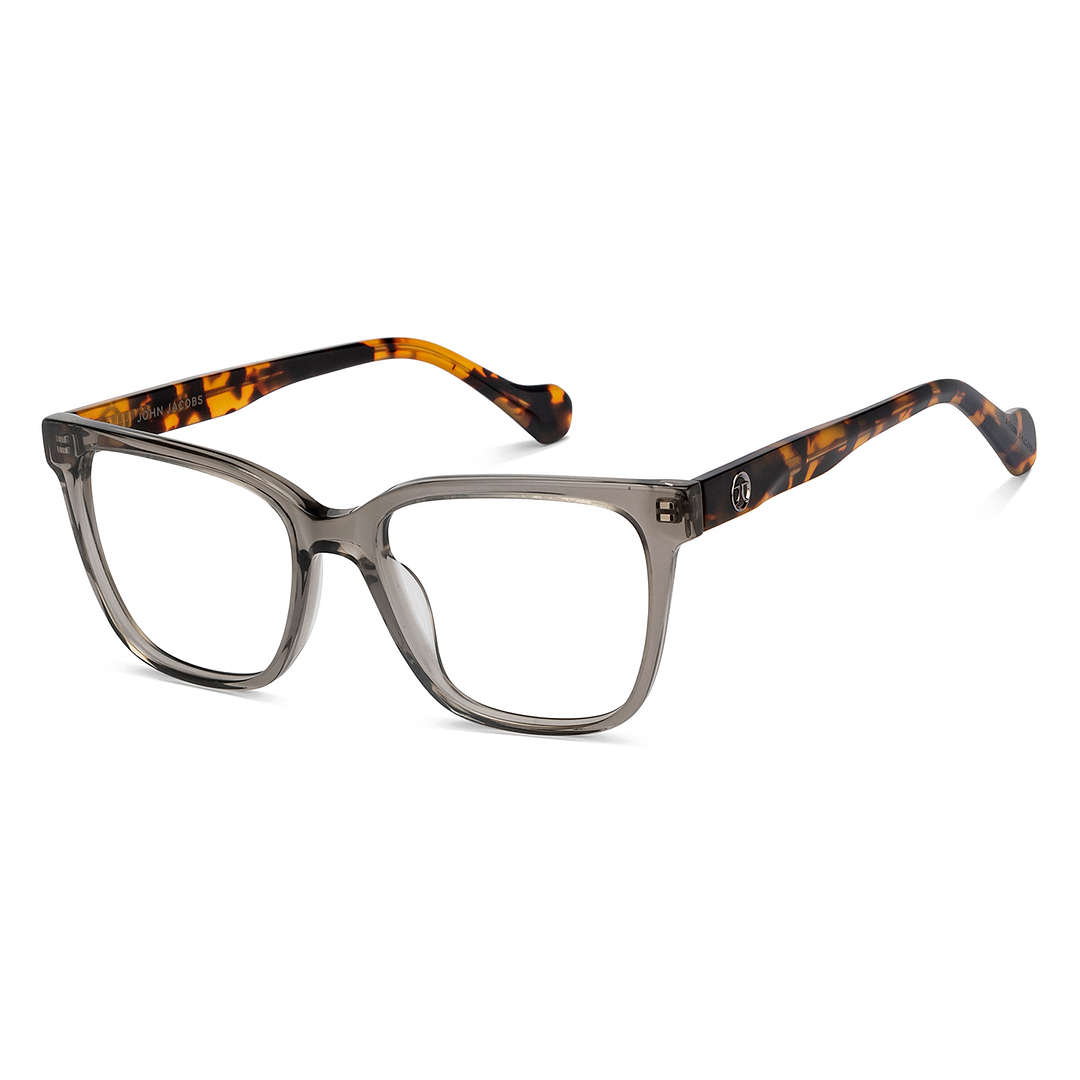 John Jacobs Gray Transparent Full Rim Square left side