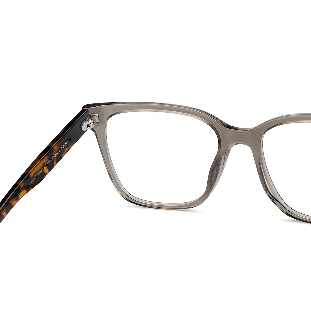 John Jacobs Gray Transparent Full Rim Square right side