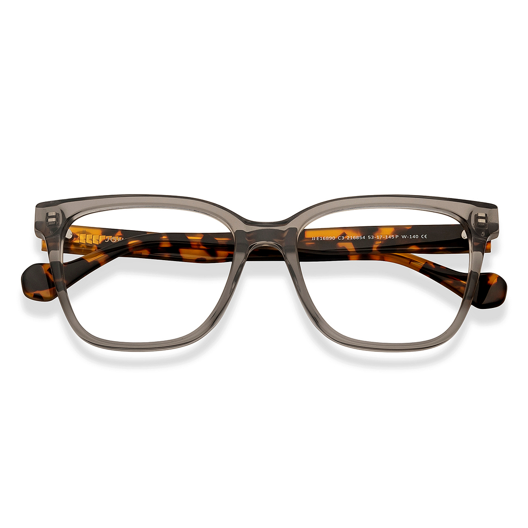 John Jacobs Gray Transparent Full Rim Square left side