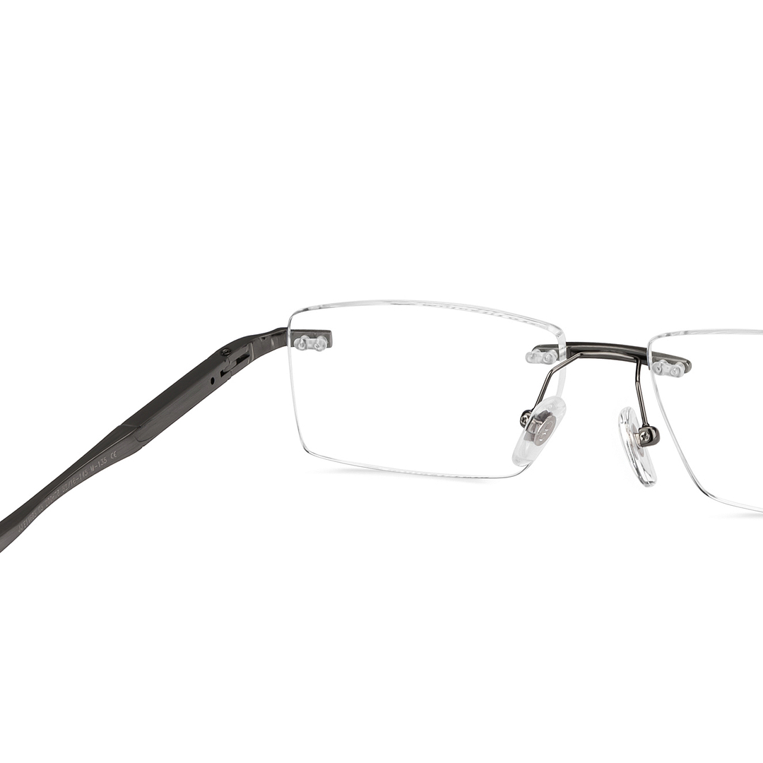 John Jacobs Online Gunmetal Rimless Rectangle right side