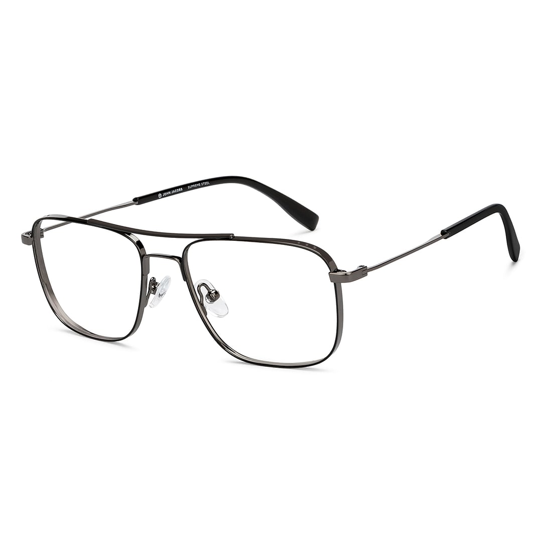 John Jacobs Gunmetal Full Rim Square right side