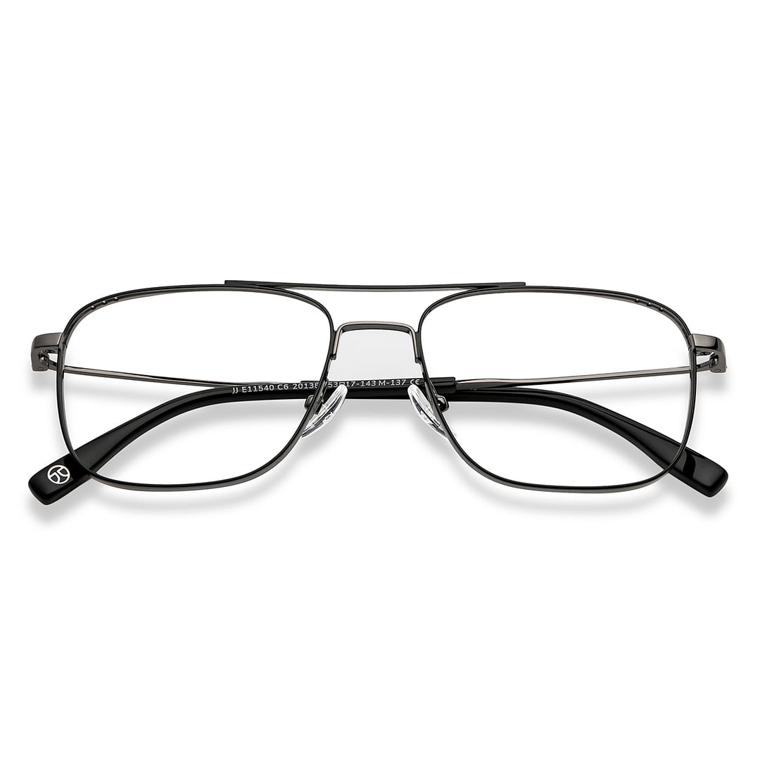 John Jacobs Gunmetal Full Rim Square left side