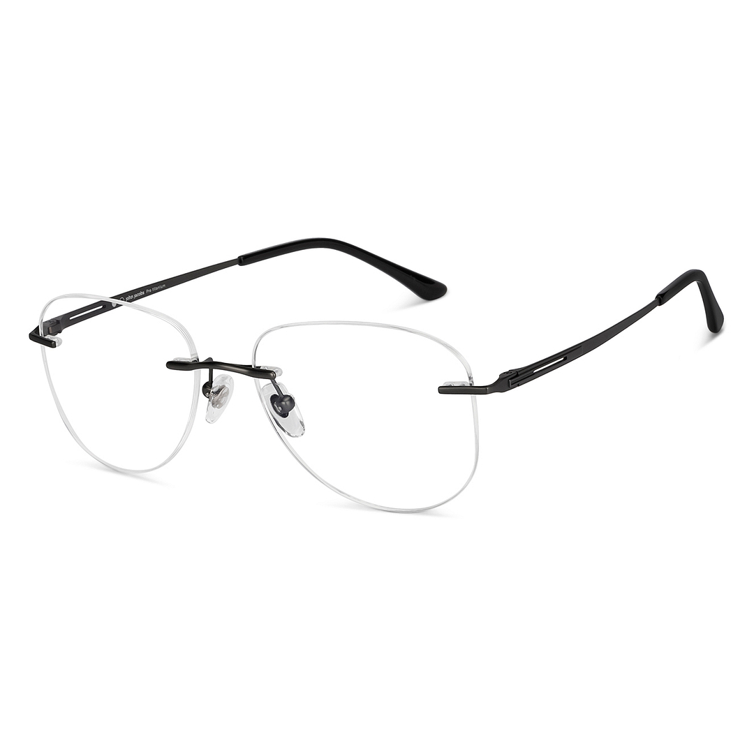 John Jacobs Online Gunmetal Rimless Aviator right side