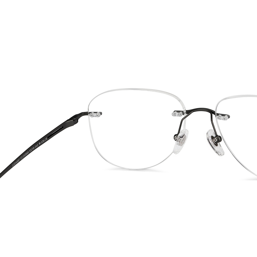 John Jacobs Online Gunmetal Rimless Aviator right side
