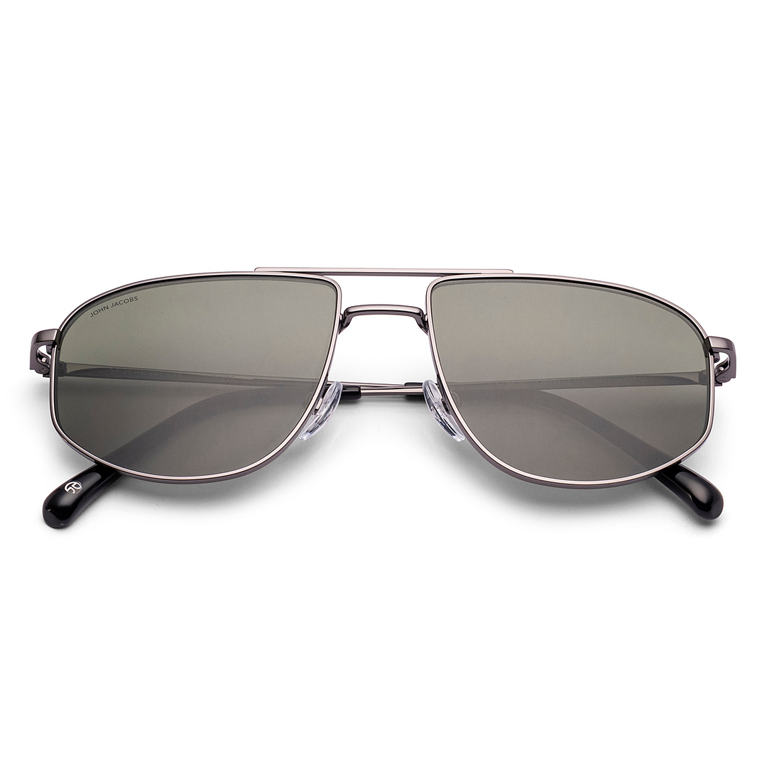 John Jacobs Gunmetal Full Rim Aviator left side