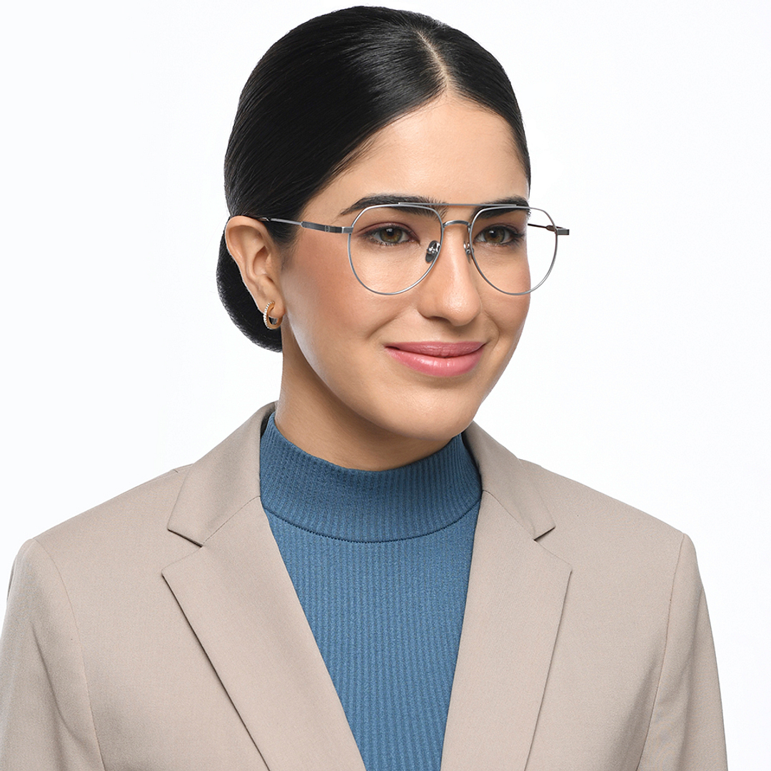 John Jacobs Online Dark Gunmetal Full Rim Aviator right side