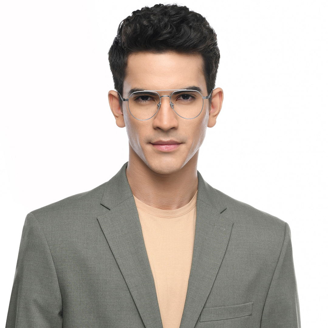 John Jacobs Online Dark Gunmetal Full Rim Aviator left side