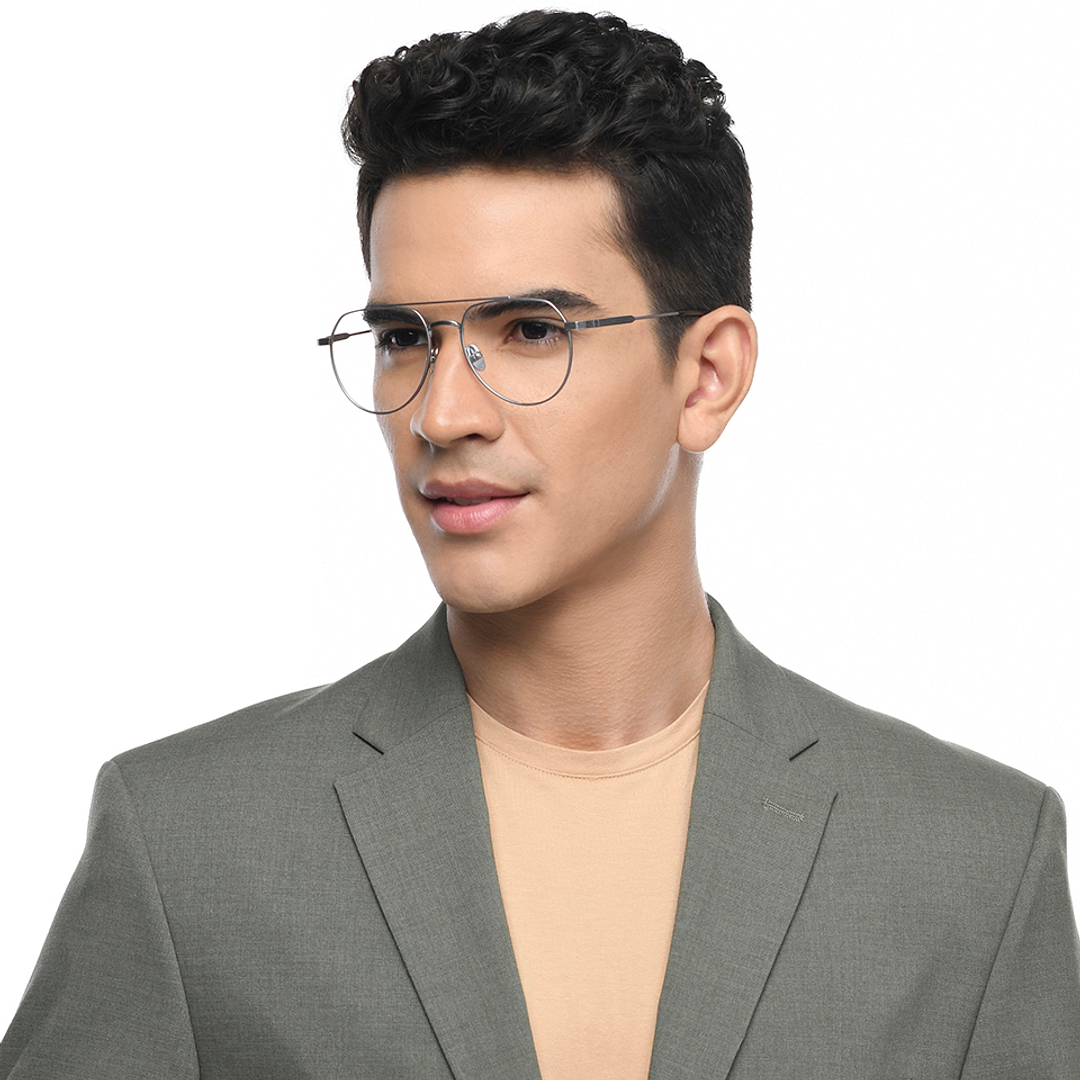 John Jacobs Online Dark Gunmetal Full Rim Aviator right side