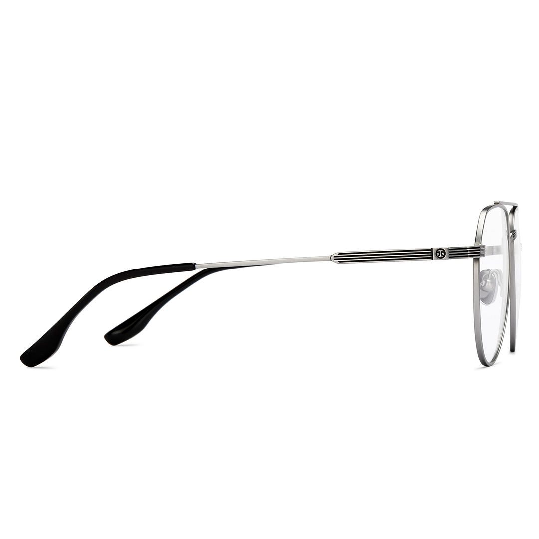 John Jacobs Online Dark Gunmetal Full Rim Aviator left side