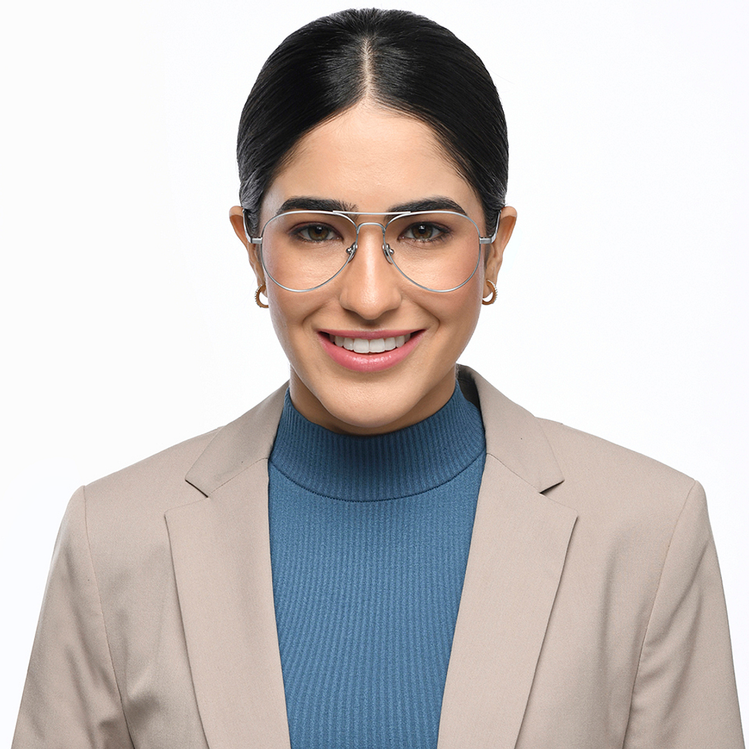 John Jacobs Online Gunmetal Full Rim Aviator left side