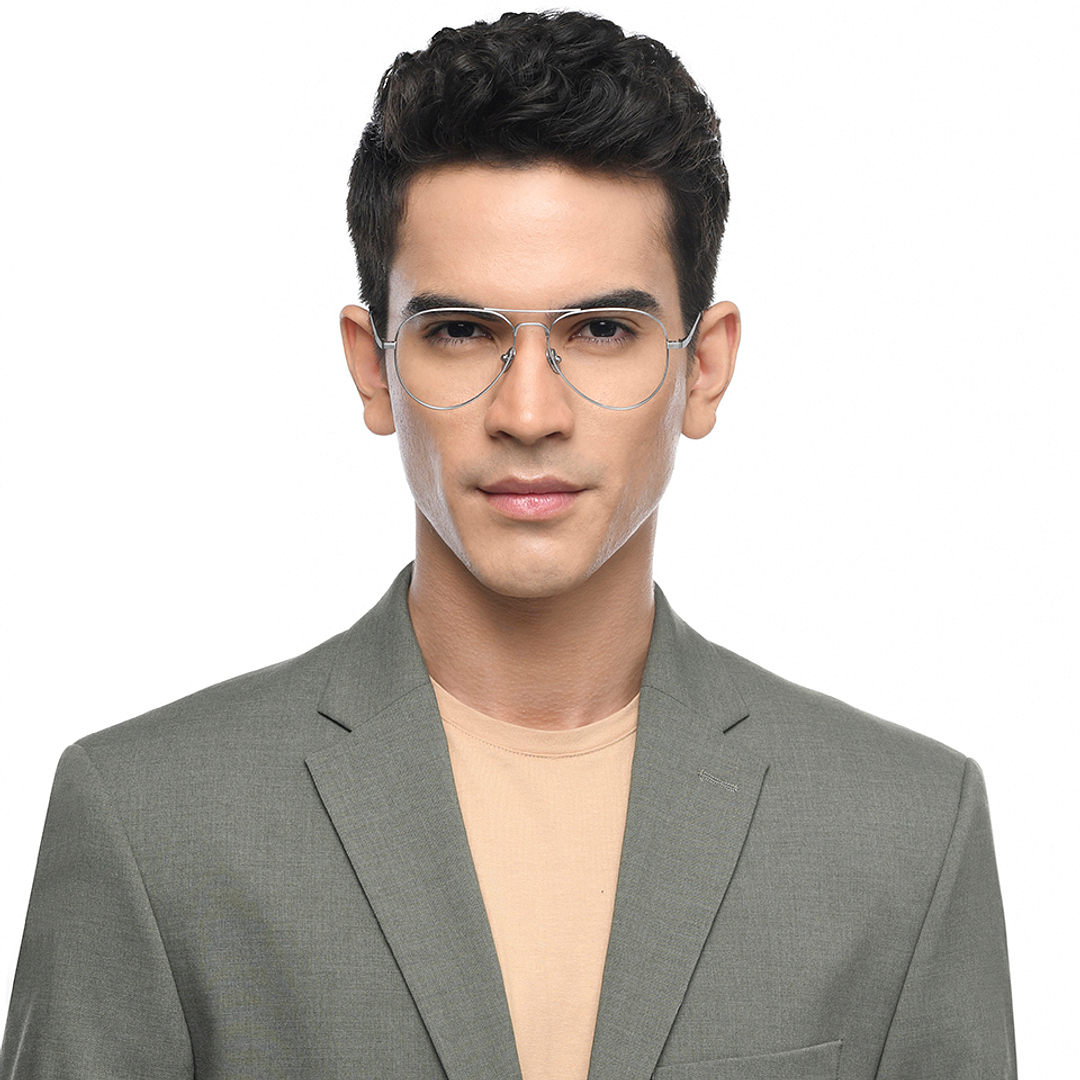 John Jacobs Online Gunmetal Full Rim Aviator left side