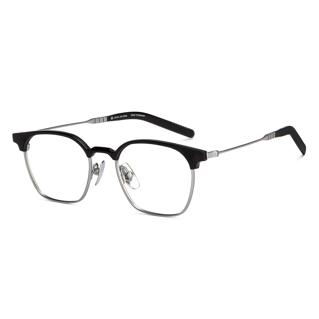 John Jacobs Online Dark Gunmetal Full Rim Clubmaster right side