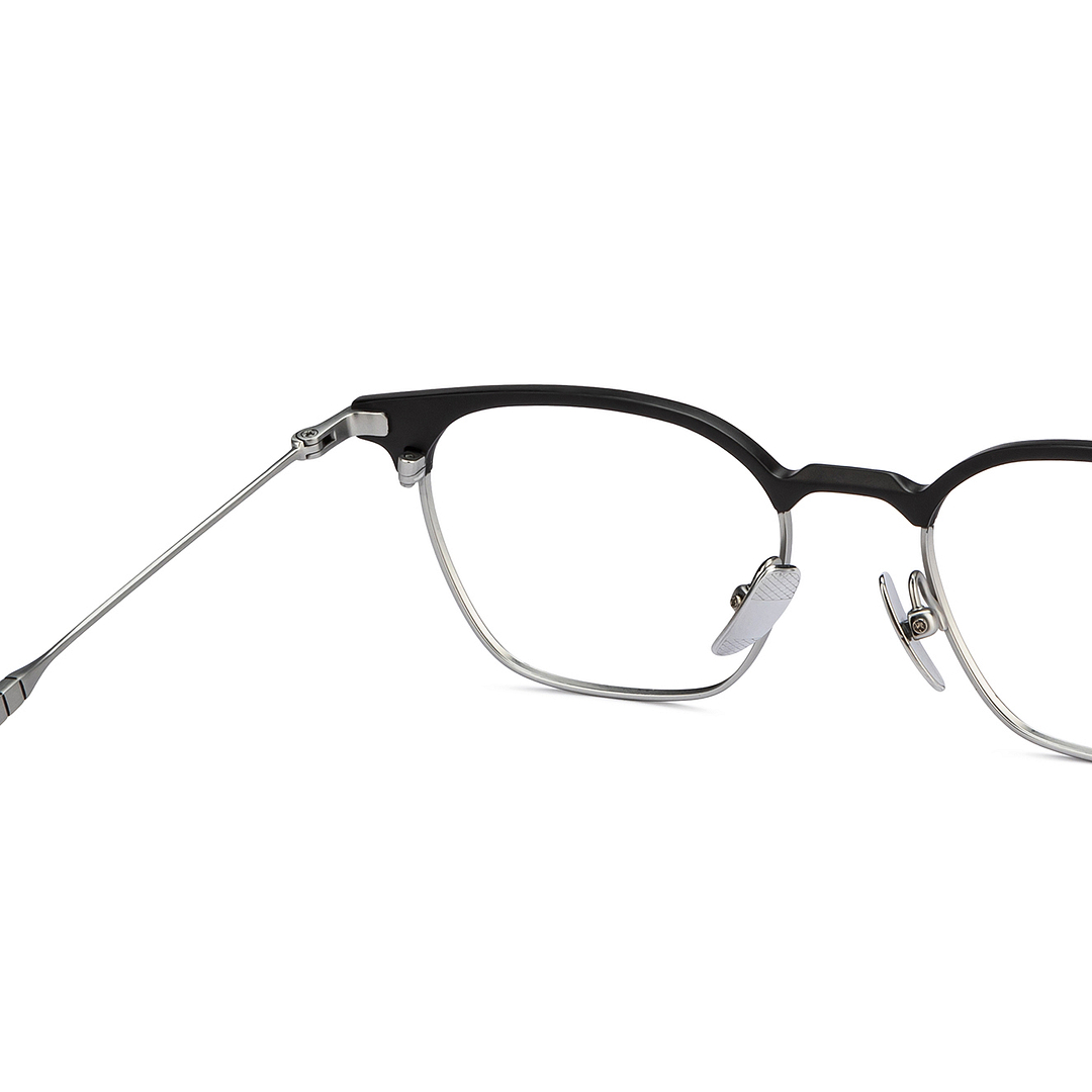 John Jacobs Online Dark Gunmetal Full Rim Clubmaster right side