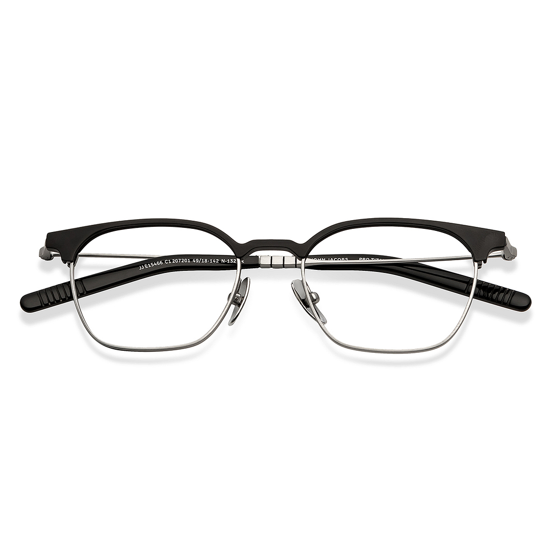 John Jacobs Online Dark Gunmetal Full Rim Clubmaster left side