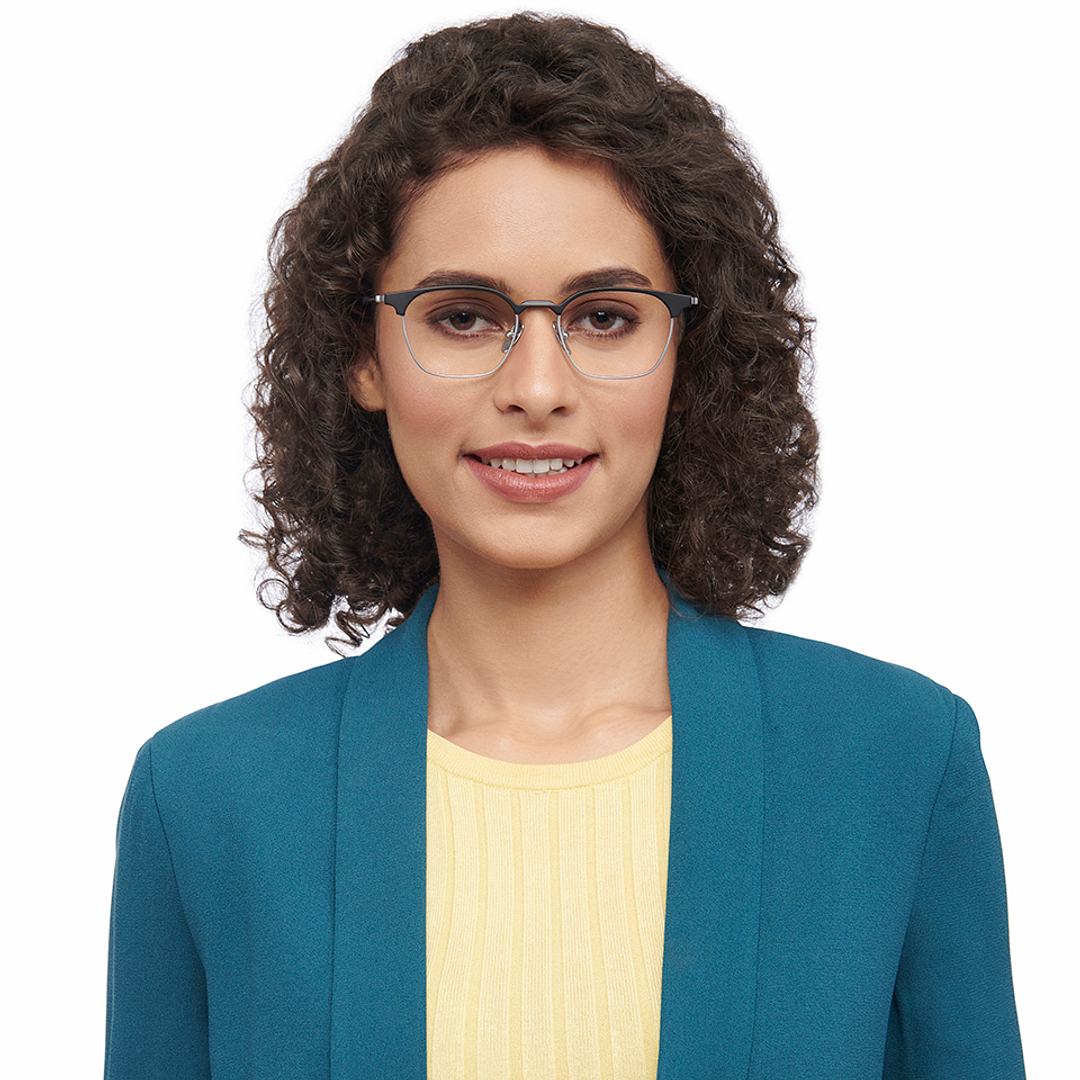 John Jacobs Online Dark Gunmetal Full Rim Clubmaster right side