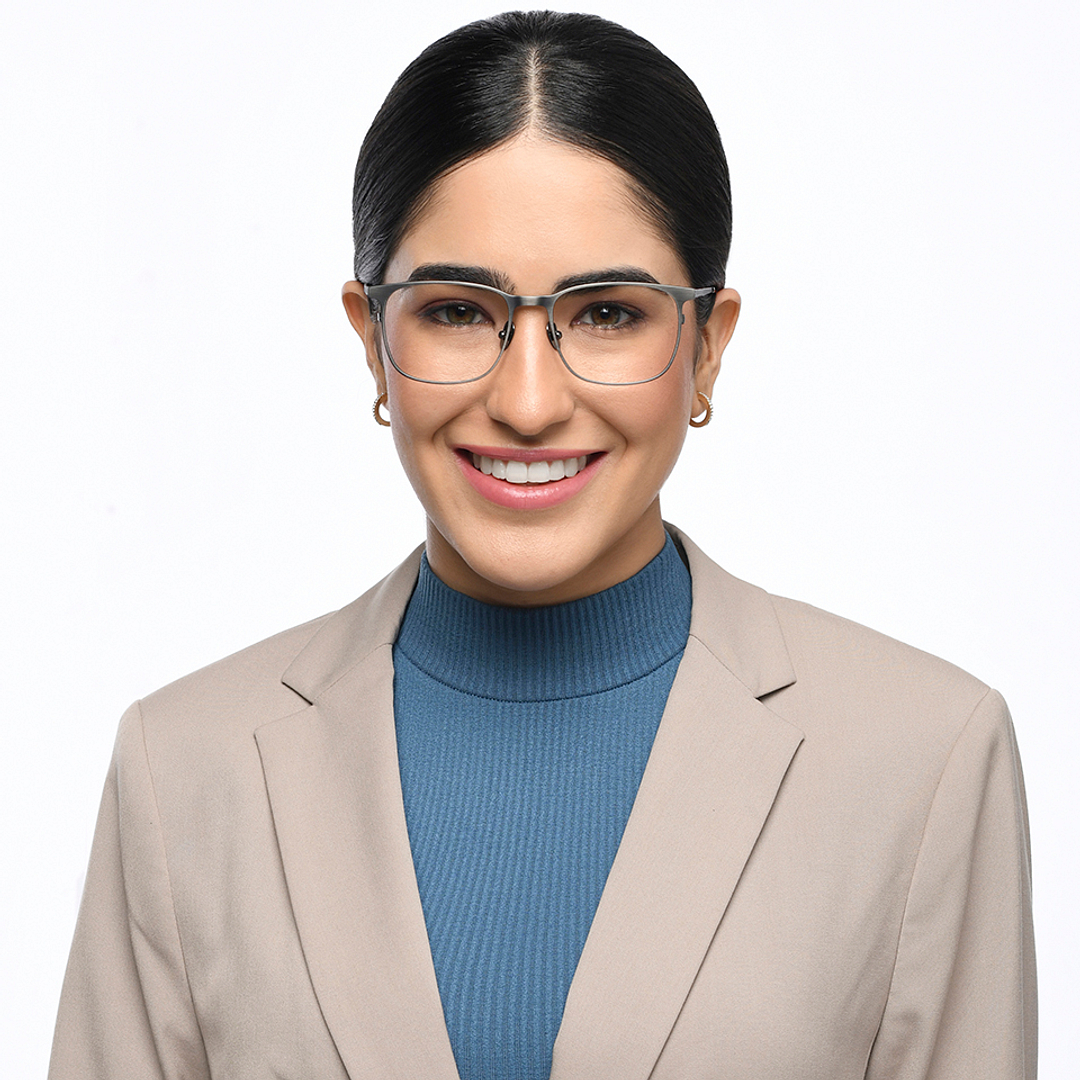 John Jacobs Online Gunmetal Full Rim Square right side