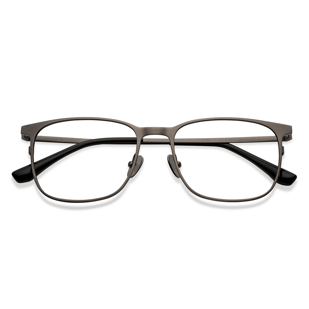John Jacobs Online Gunmetal Full Rim Square left side