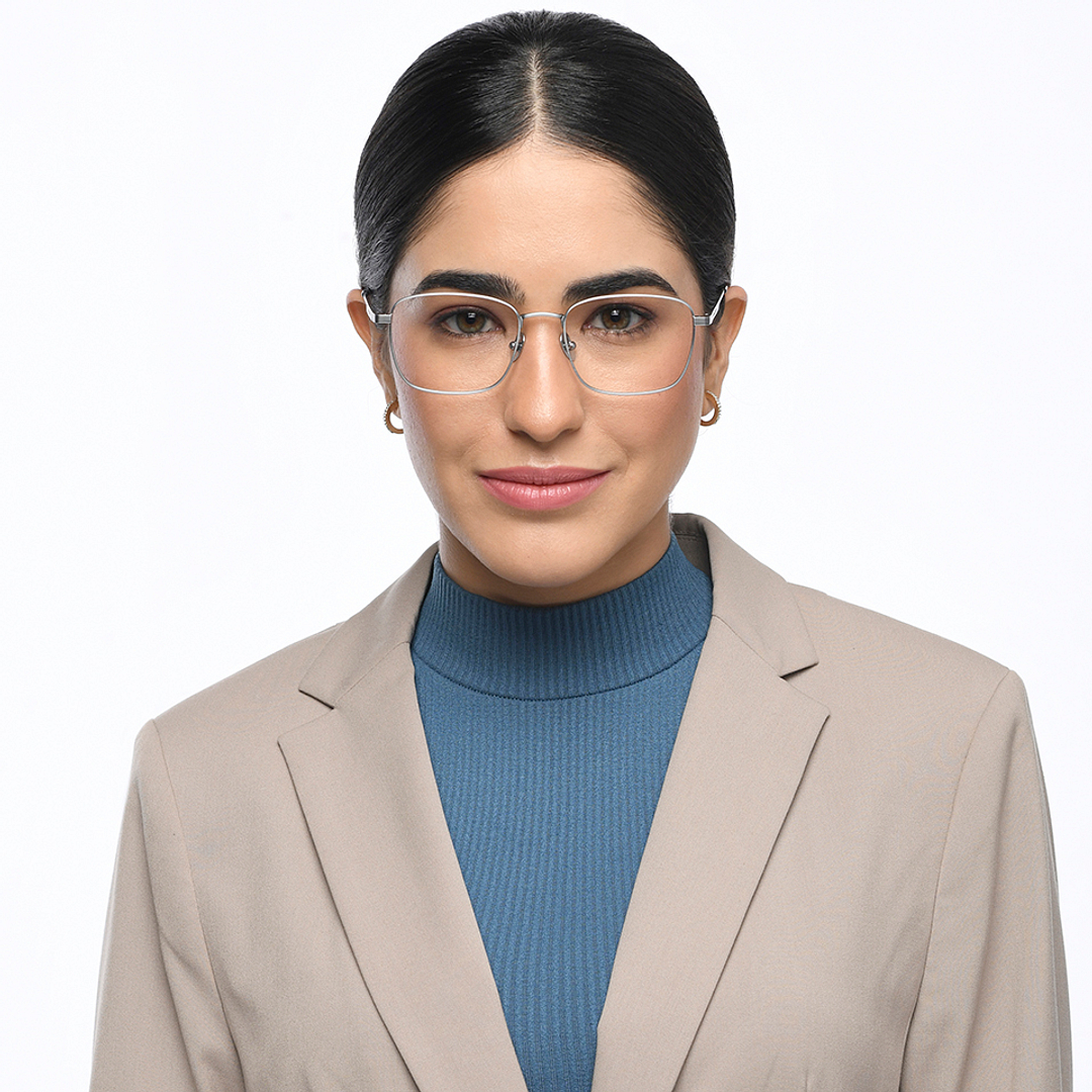 John Jacobs Online Gunmetal Full Rim Square left side