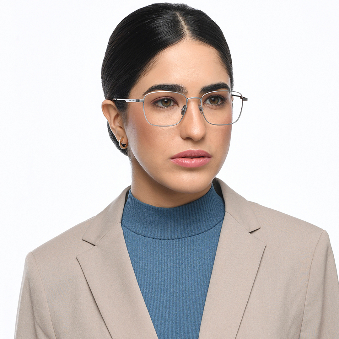 John Jacobs Online Gunmetal Full Rim Square right side