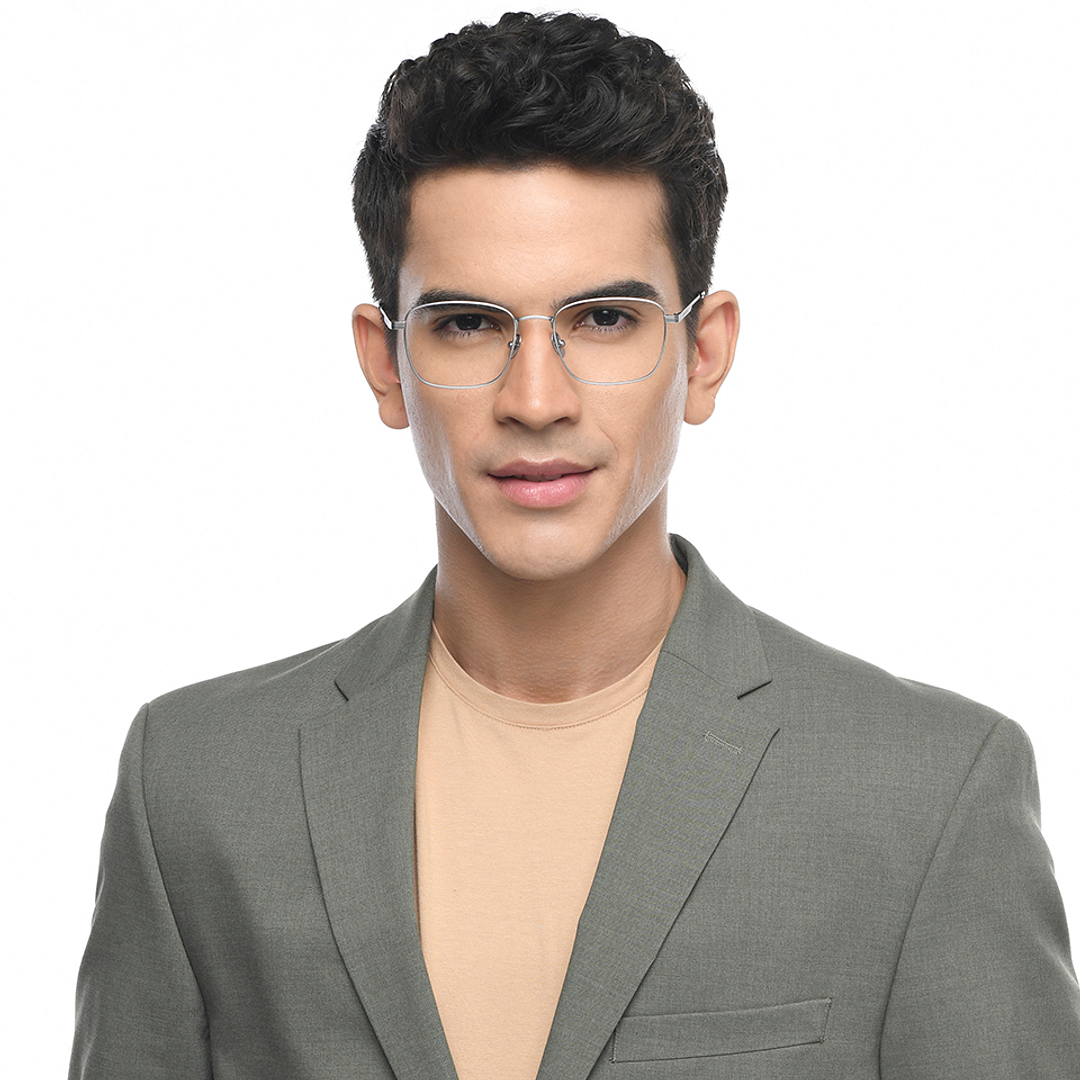 John Jacobs Online Gunmetal Full Rim Square right side