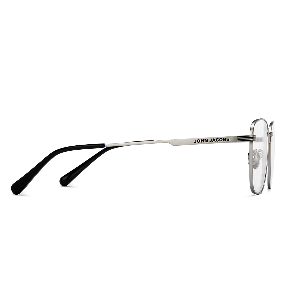 John Jacobs Online Gunmetal Full Rim Square left side