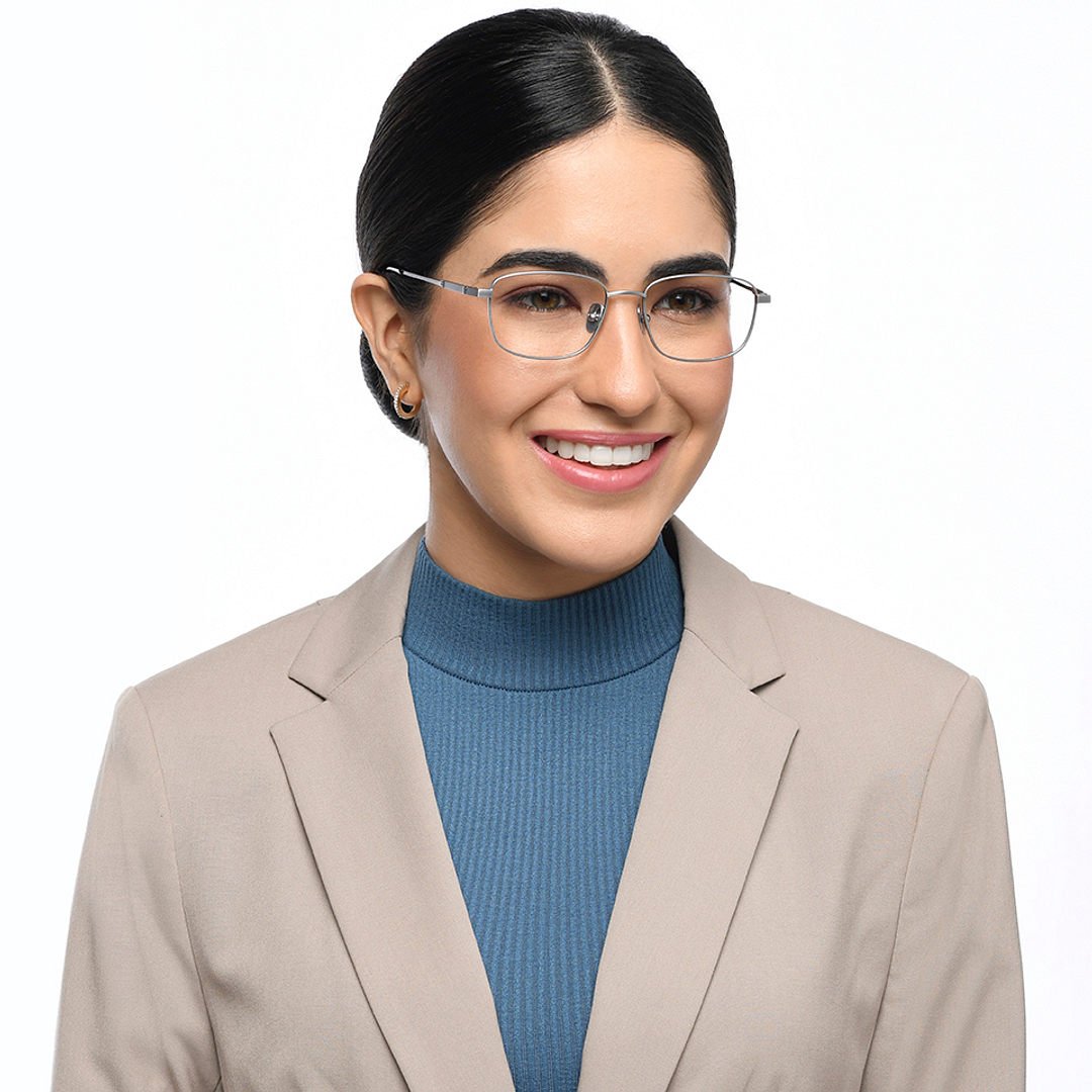 John Jacobs Gunmetal Full Rim Rectangle left side