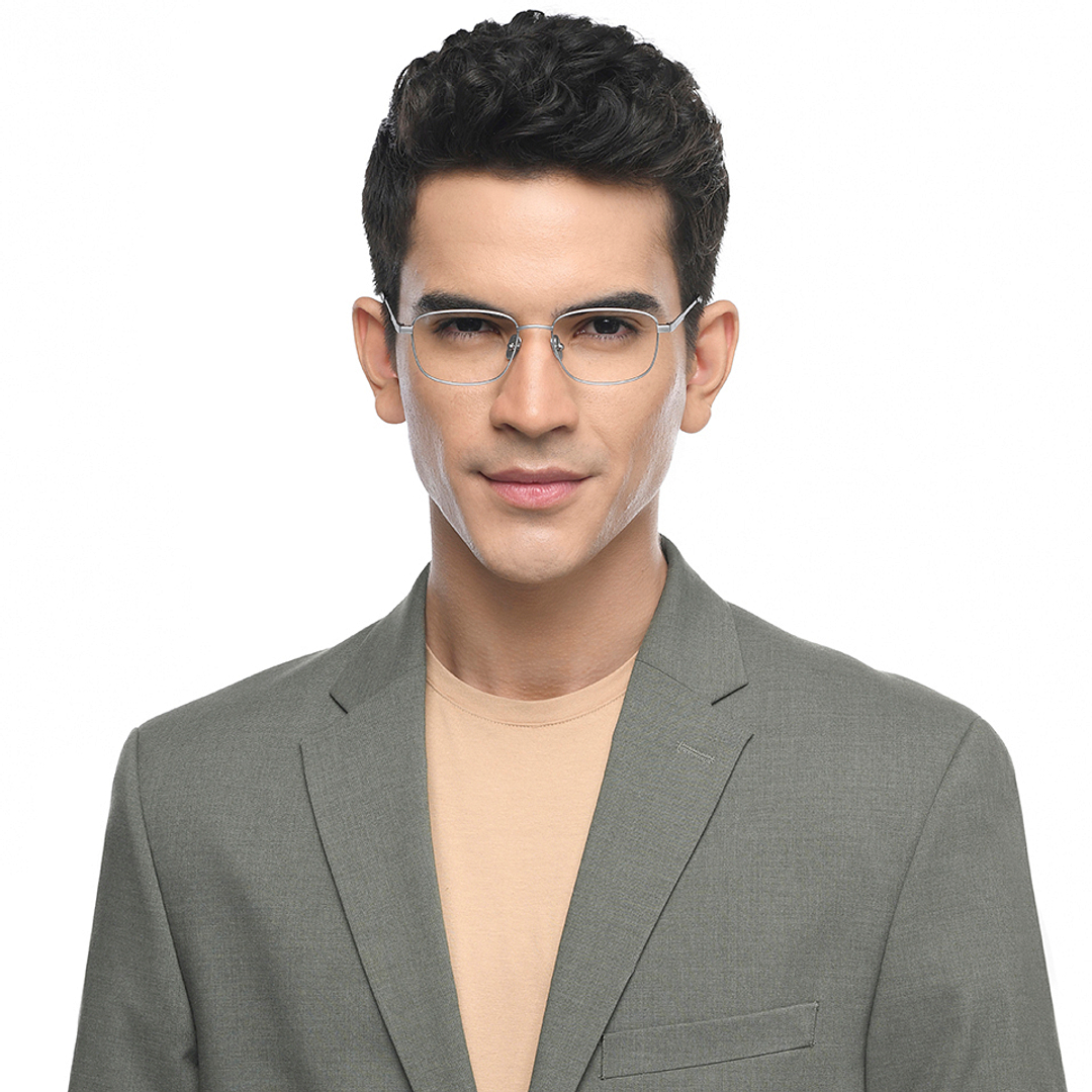 John Jacobs Gunmetal Full Rim Rectangle right side