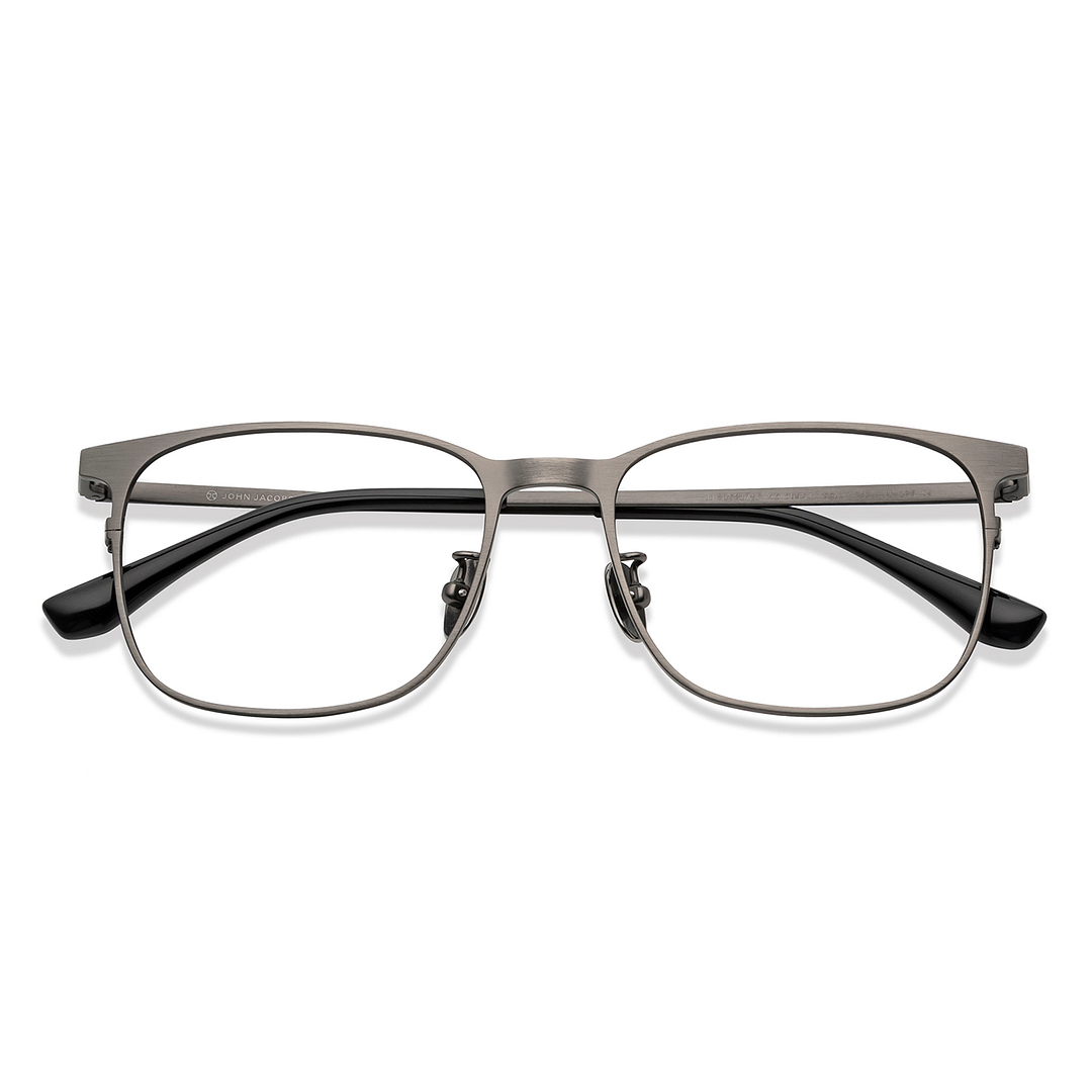 John Jacobs Gunmetal Full Rim Square left side