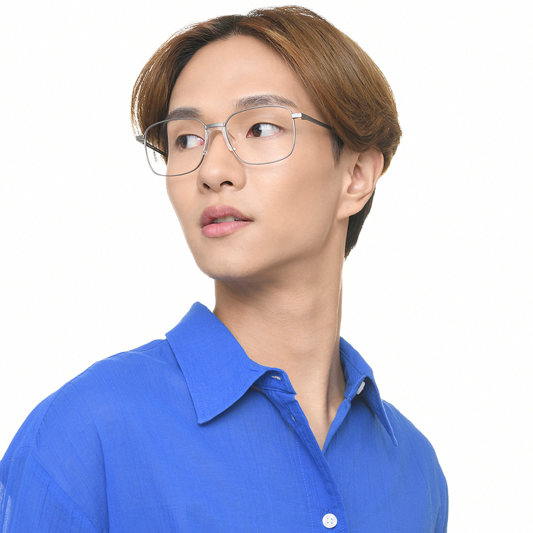 John Jacobs Gunmetal Full Rim Square right side