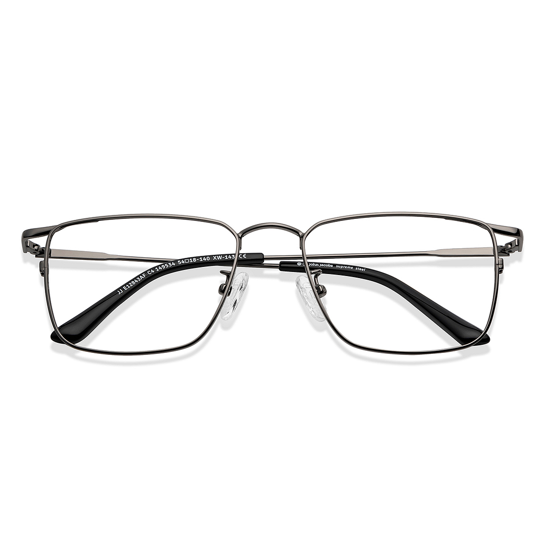 John Jacobs Online Gunmetal Full Rim Square left side