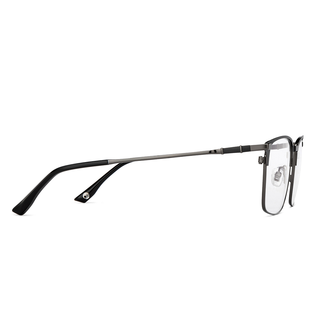 John Jacobs Dark Gunmetal Full Rim Square left side