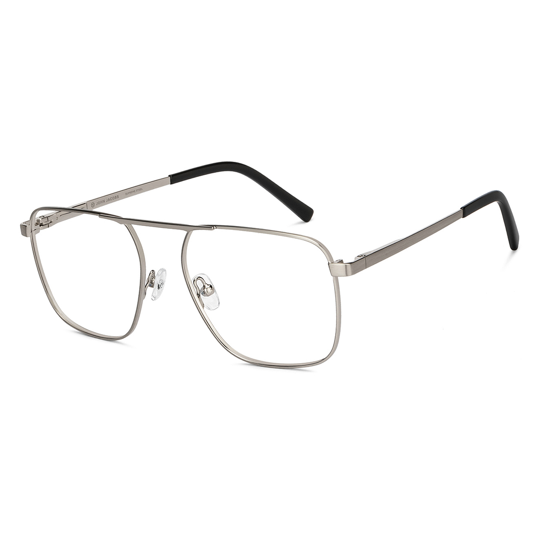 John Jacobs Online Gunmetal Full Rim Square left side