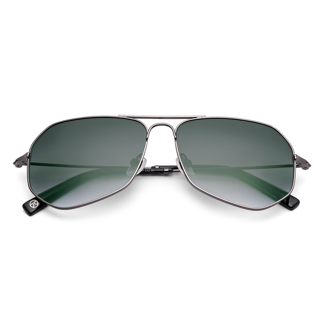 John Jacobs Gunmetal Full Rim Hexagonal left side