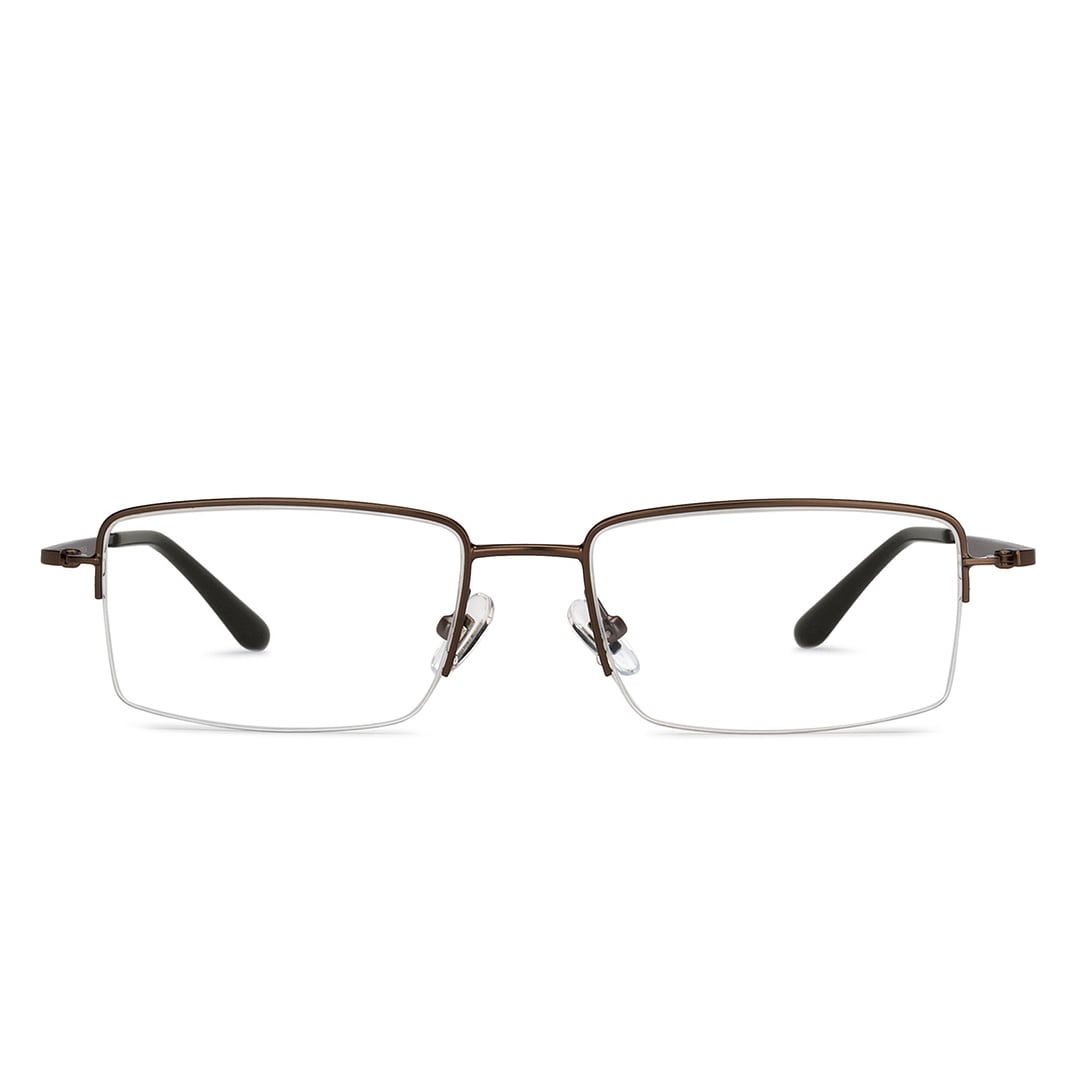 John Jacobs Online Gunmetal Half Rim Rectangle left side