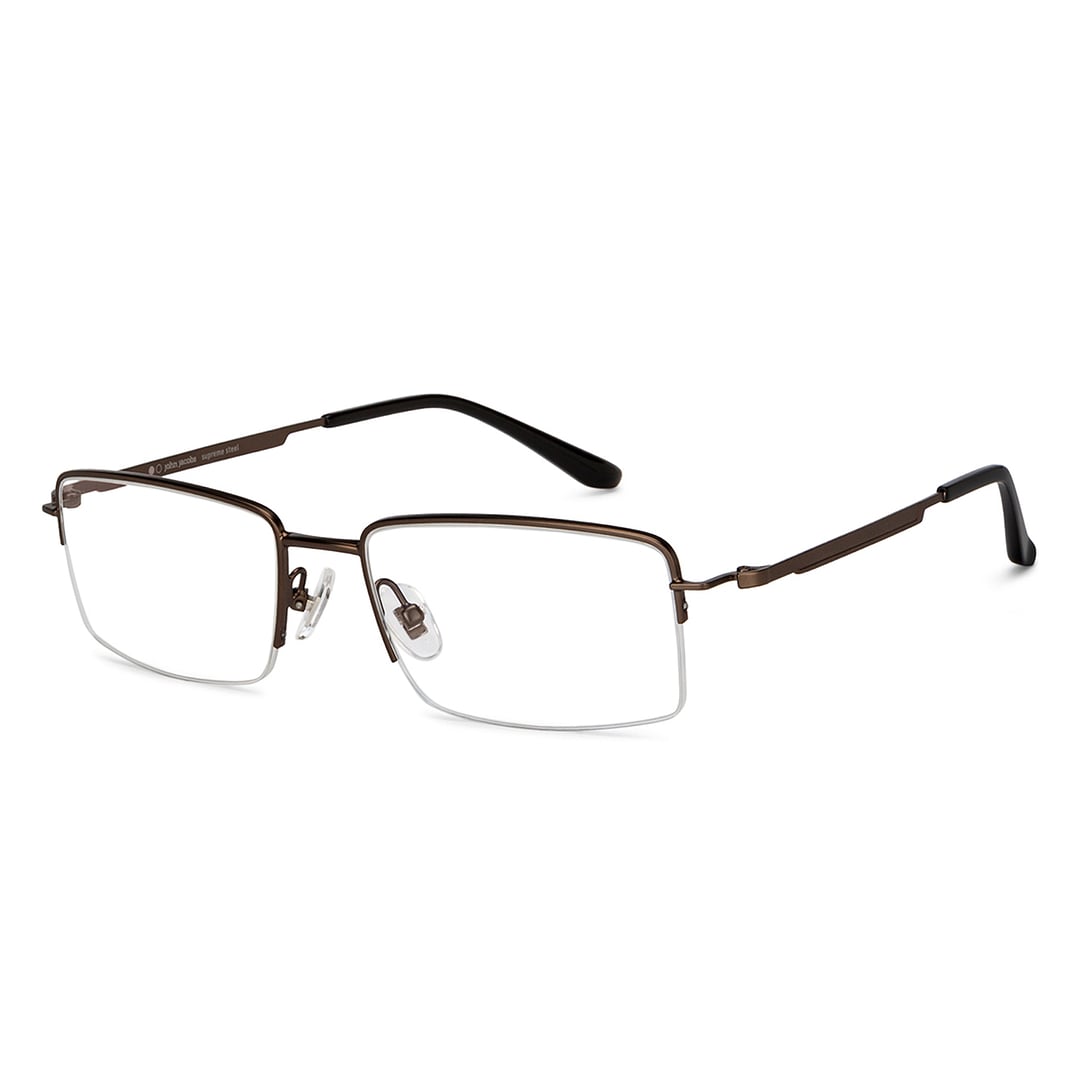 John Jacobs Online Gunmetal Half Rim Rectangle right side