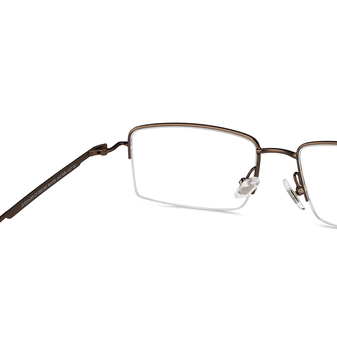 John Jacobs Online Gunmetal Half Rim Rectangle right side