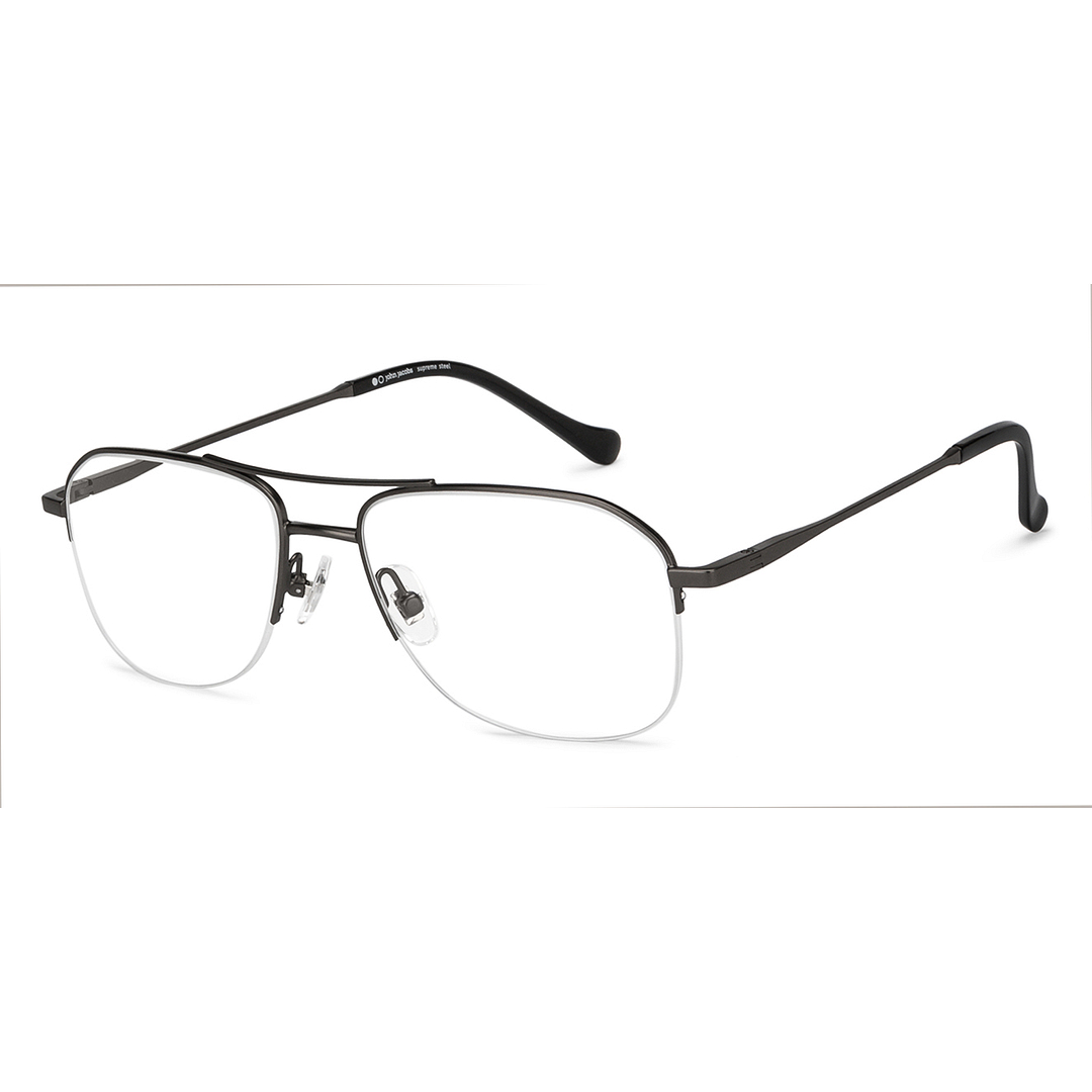 John Jacobs Online Light Gray Half Rim Square left side