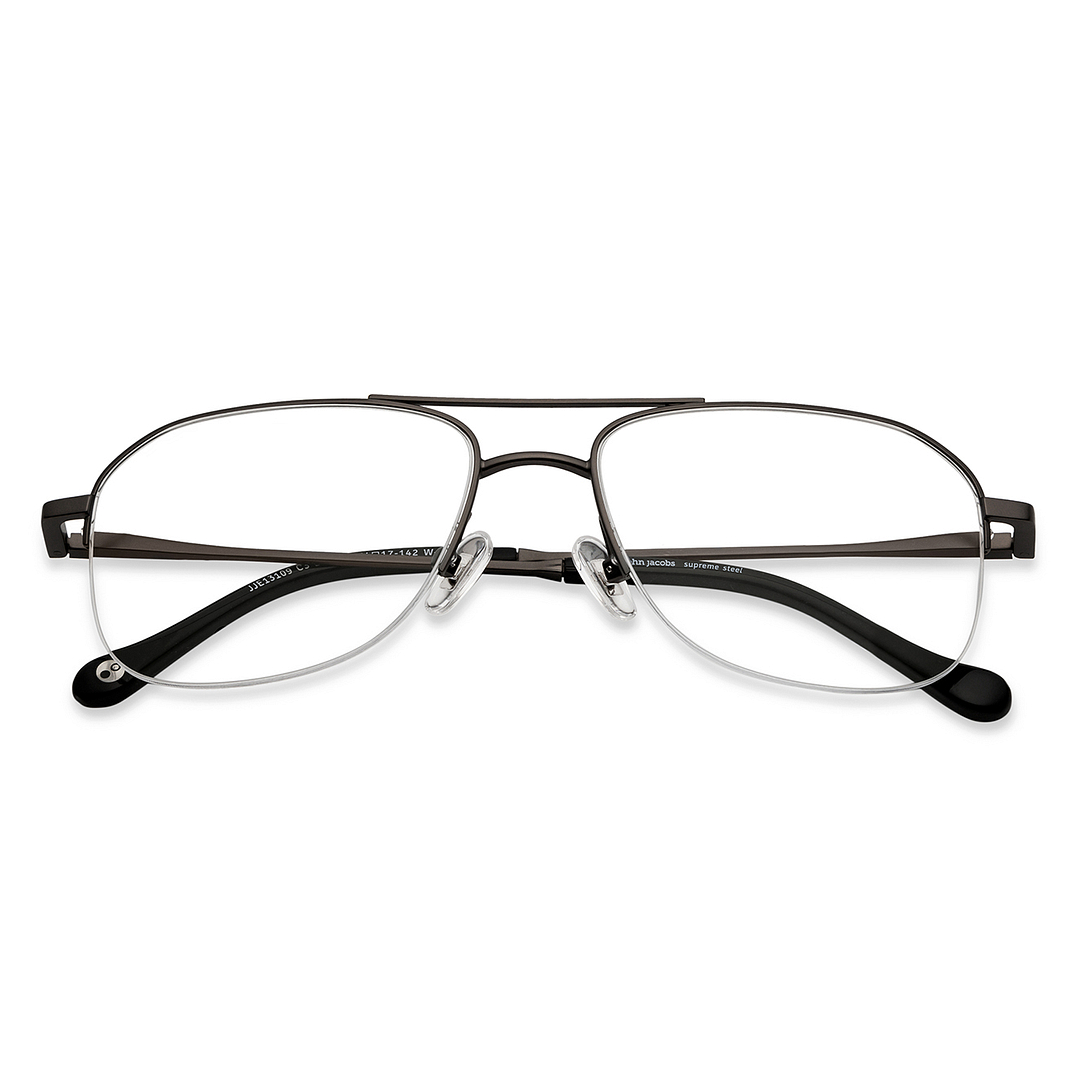 John Jacobs Online Light Gray Half Rim Square left side