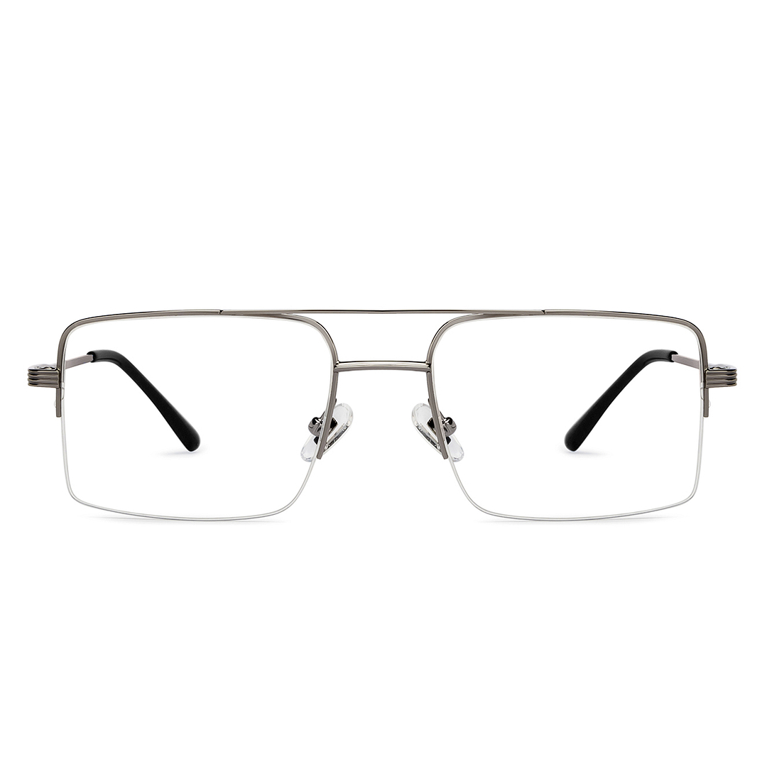 John Jacobs Online Gunmetal Half Rim Square left side