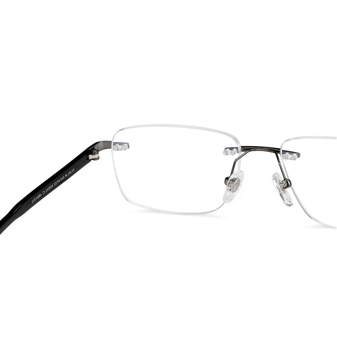John Jacobs Online Gunmetal Rimless Rectangle right side