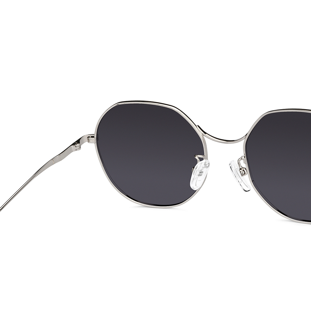 John Jacobs Online Gunmetal Full Rim Geometric right side