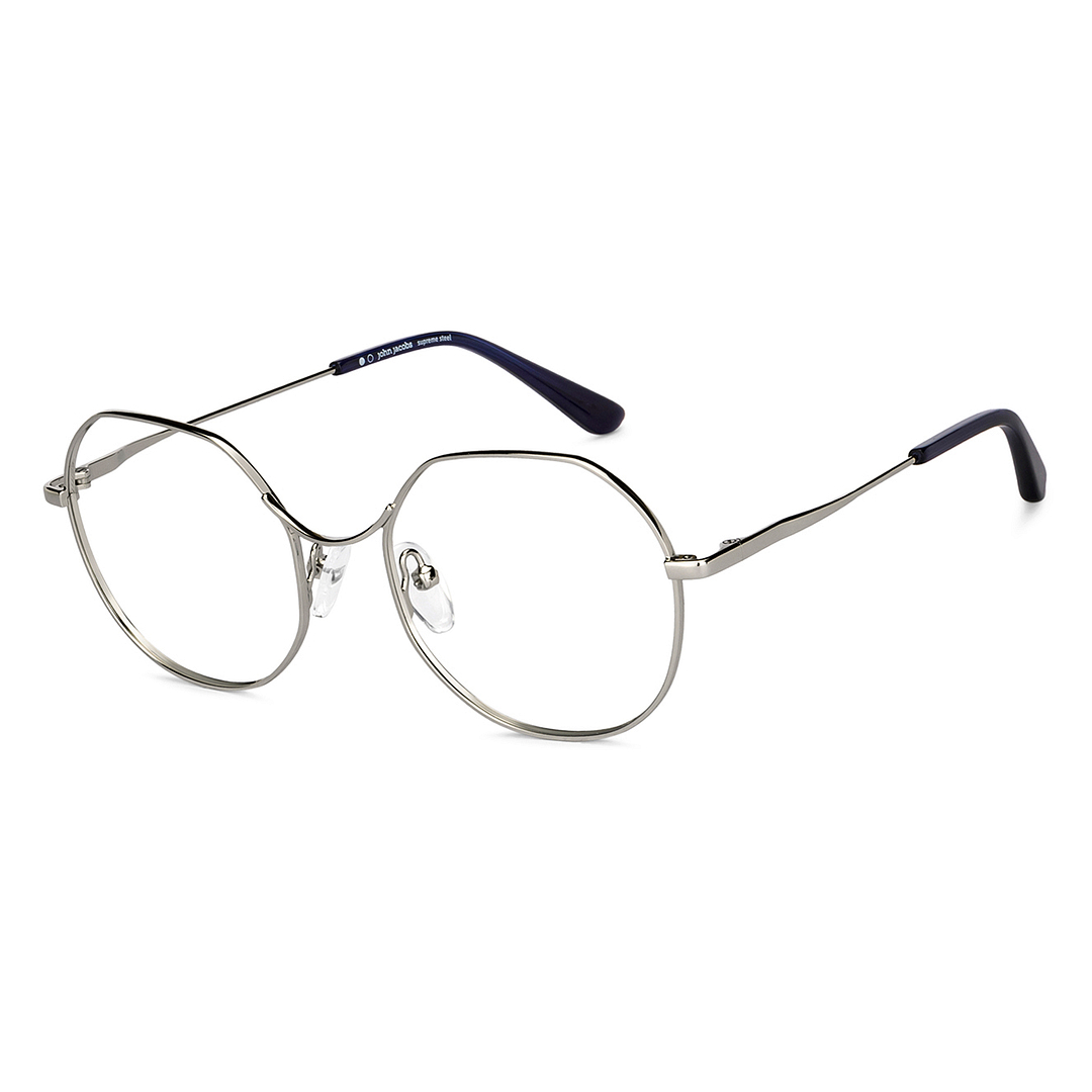 John Jacobs Online Gunmetal Full Rim Hexagonal left side