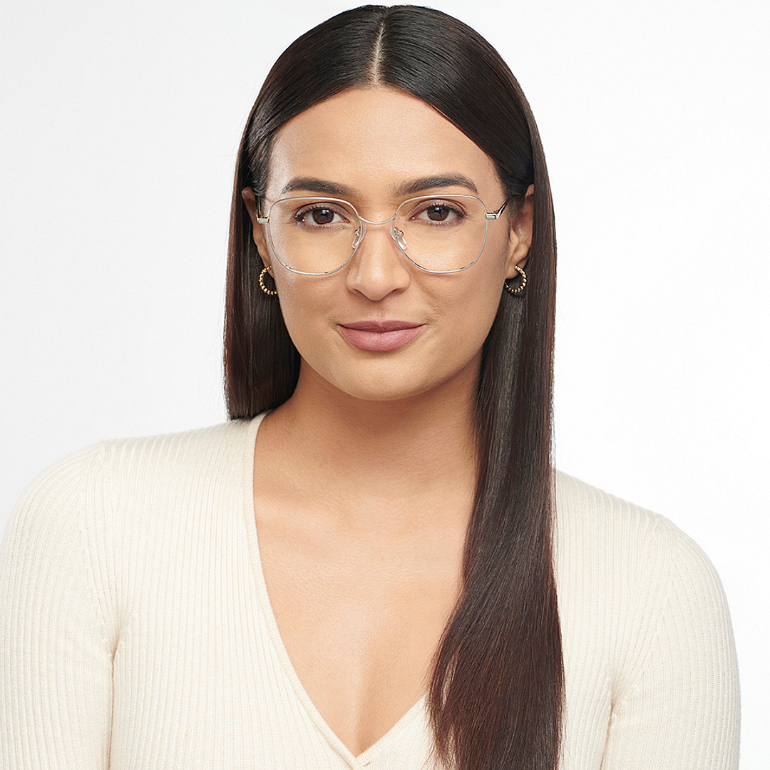 John Jacobs Online Gunmetal Full Rim Geometric right side